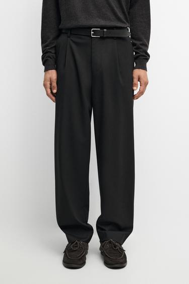 Wool blend cool wool darted pants — Black 2