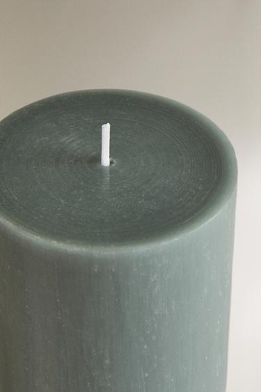 BOUGIE DÉCORATIVE CYLINDRIQUE - Gris bleu de Zara - Image 1