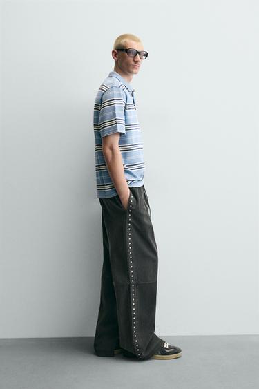 POLO COUPE CARRÉE À RAYURES - Bleu / Blanc de Zara - Image 3