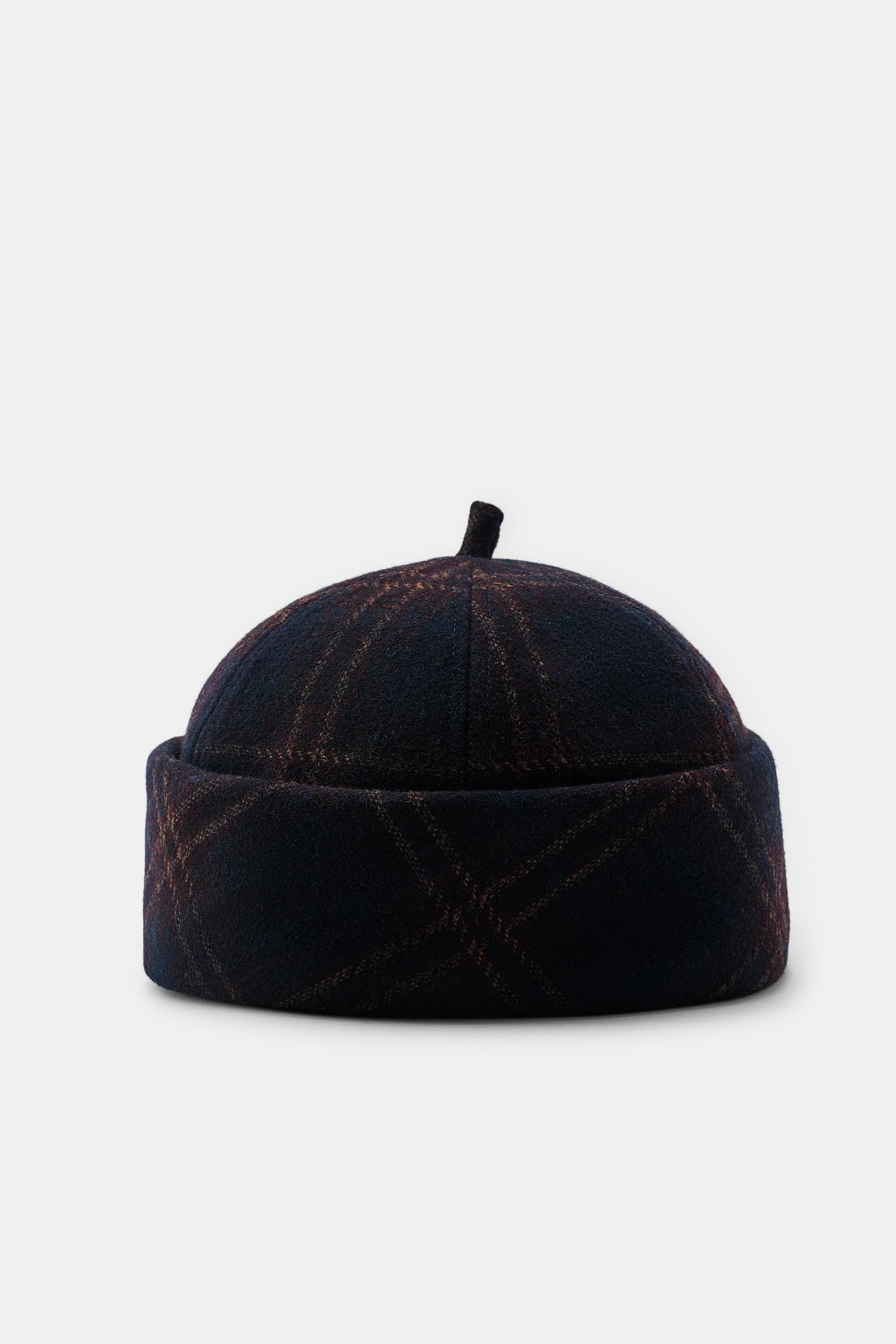 PLAID PRINTED WOOL BEANIE