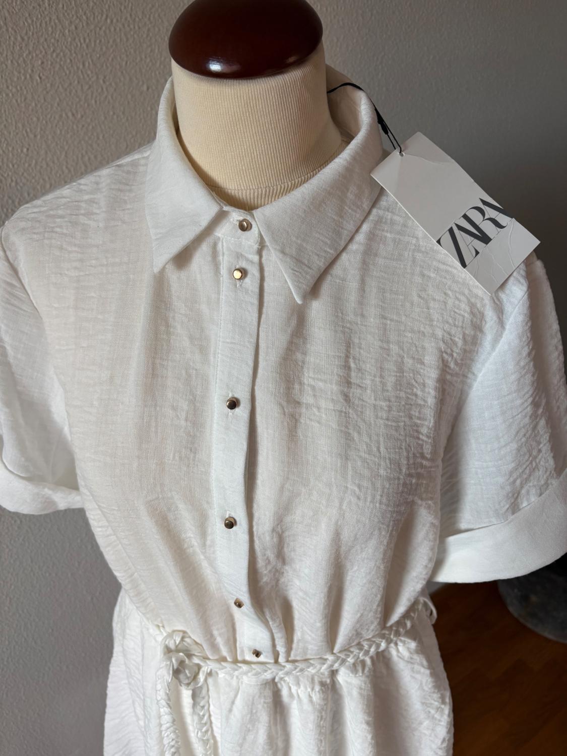 SHIRT DRESS WITH BRAIDED BELT - Image 4
