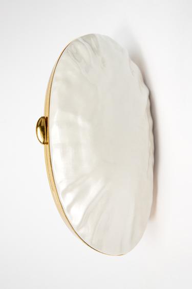 Zara PEARL EFFECT BOX BAG - white