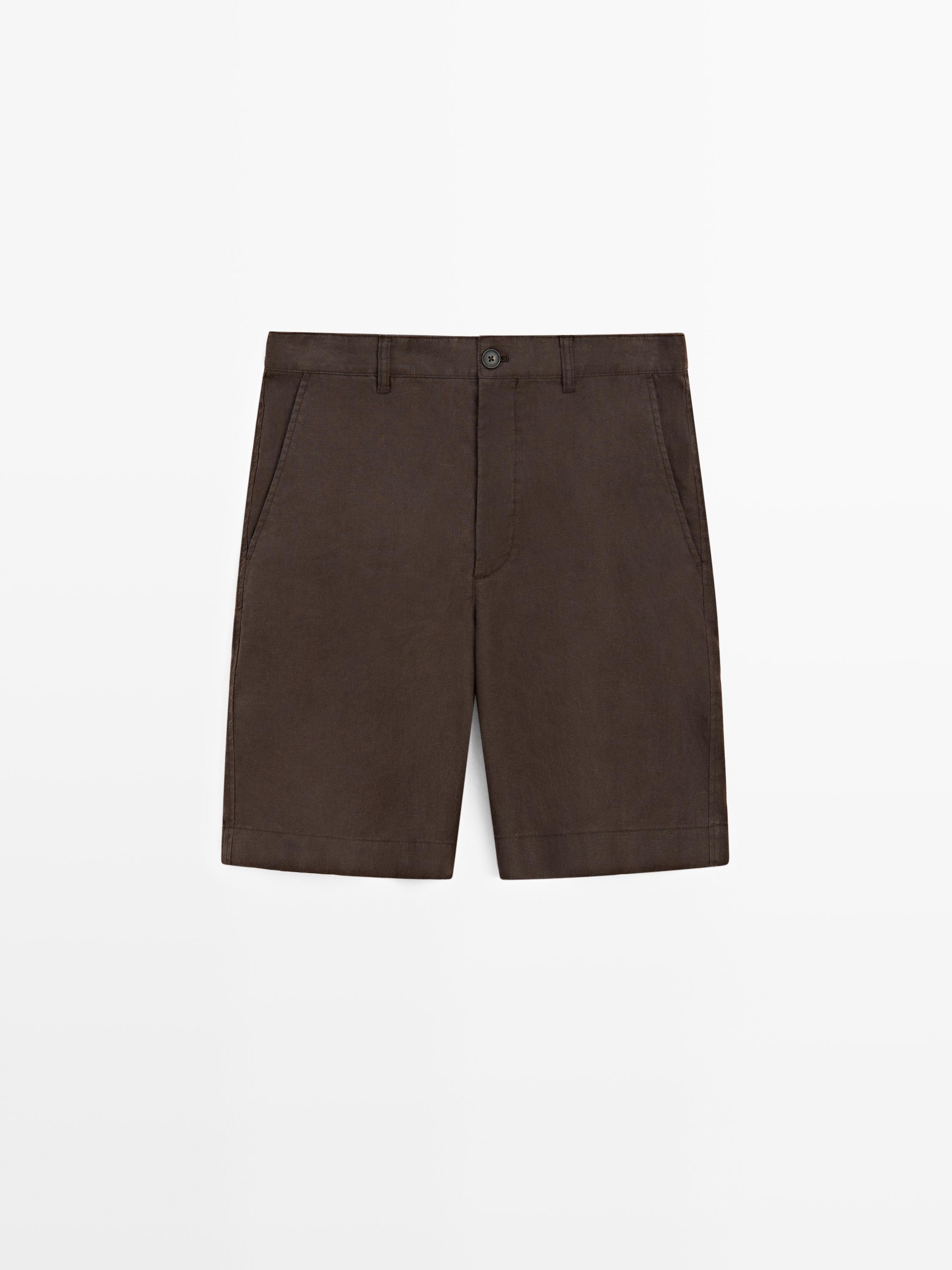 Bermuda longue en lin total look