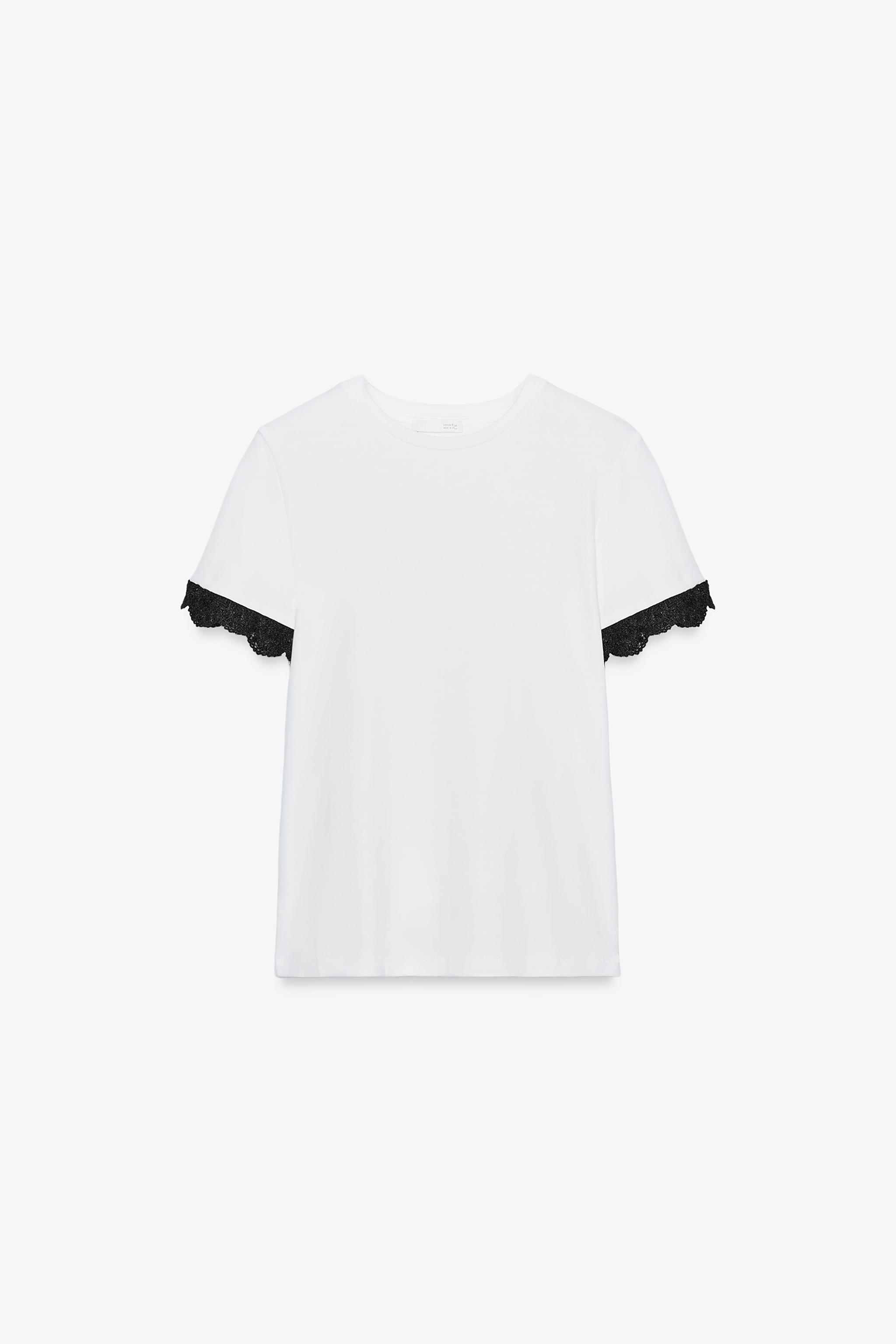 Tシャツ・カットソー [ZALBA ] Lace Flow Short-Sleeved TEXTURED TRAINING T-SHIRT - Navy blue | ZARA United States