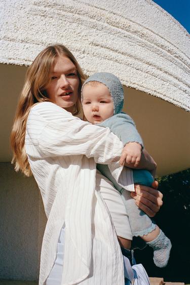 ДЛИННЫЙ КОМБИНЕЗОН С АЖУРНЫМИ ВСТАВКАМИ — ПАСТЕЛЬНО-СИНИЙ от Zara