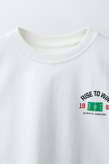 T-SHIRT IMPRIMÉ FOOTBALL - Blanc de Zara - Image 2