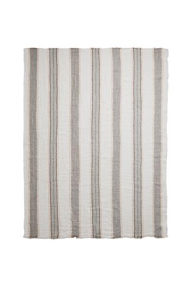 CHECK LINEN THROW - striped by Zara