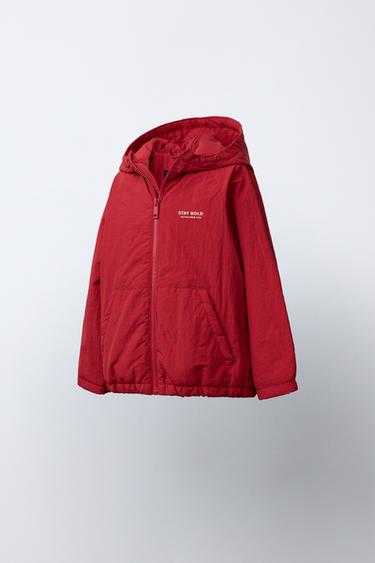 HOODED PUFFER JACKET - Dark red by Zara