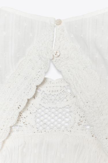 OPEN-BACK CROCHET MIX TOP - White by Zara - Image 5