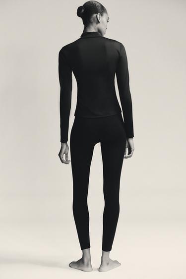 Zara SEAMLESS POLYAMIDE JACKET - Black