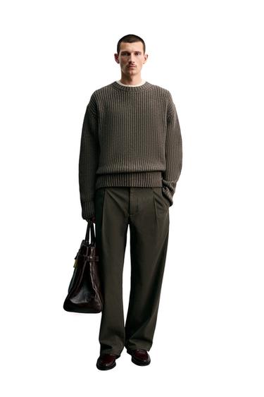 سترة هيكلية قطن - صوف - فيسون فيجوريه الخاص بـ Zara