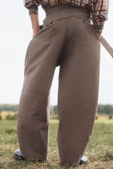 PANTALON WIDE FIT CEINTURE ÉDITION LIMITÉE - Marron / Taupe de Zara - Image 3
