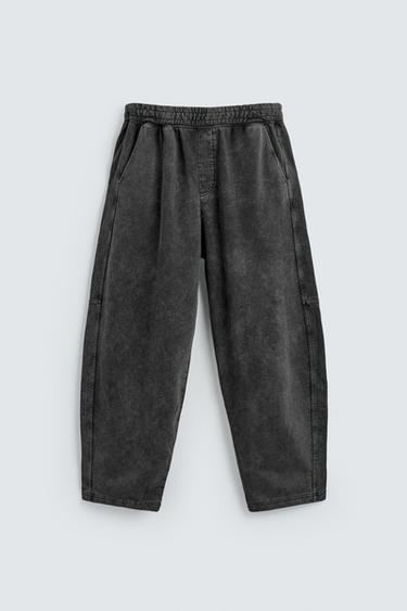 ТОЗҒАНДАЙ ӘРЛЕНГЕН BALLOON FIT ДЖОГГЕР ШАЛБАРЫ - Қара антрацит Zara компаниясынан