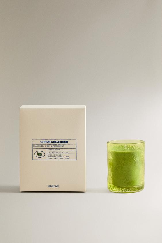 (155 G) LIME & PEPPERMINT SCENTED CANDLE - Fluorescent lime by Zara - Image 0