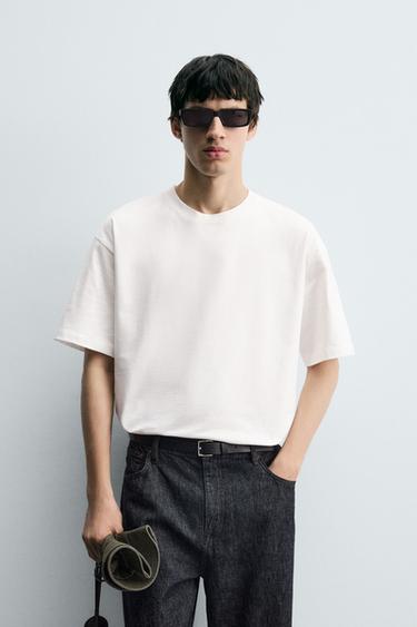 T-SHIRT À PIÈCE BRODÉE - Blanc de Zara - Image 2