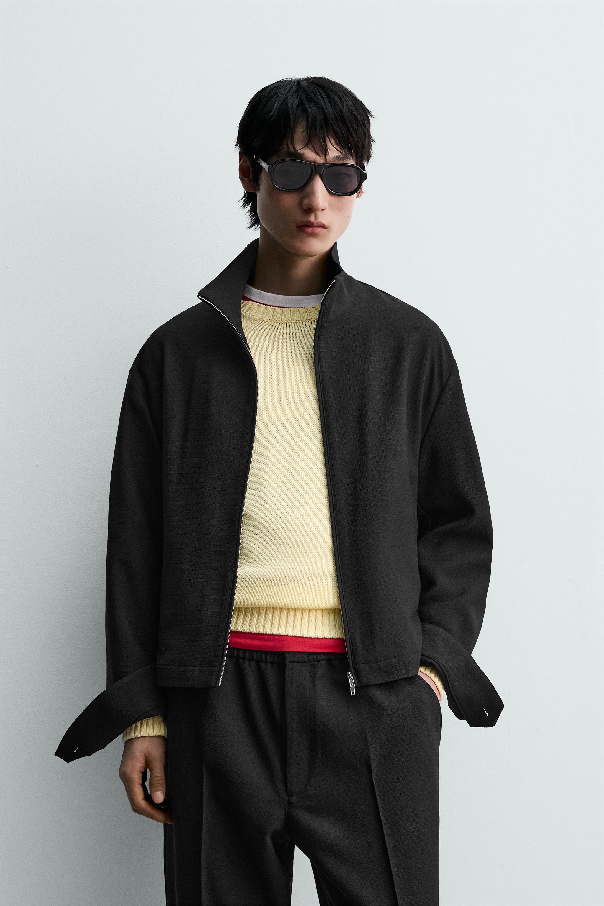 リラックスフィットテクスチャージャケット - ブラック | ZARA Japan