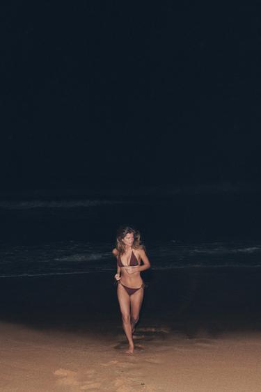 TOP بكيني مثلثي STRASS - بني الخاص بـ Zara