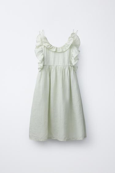 RAMIE DRESS WITH RUFFLES - Pastel green by Zara - Image 0