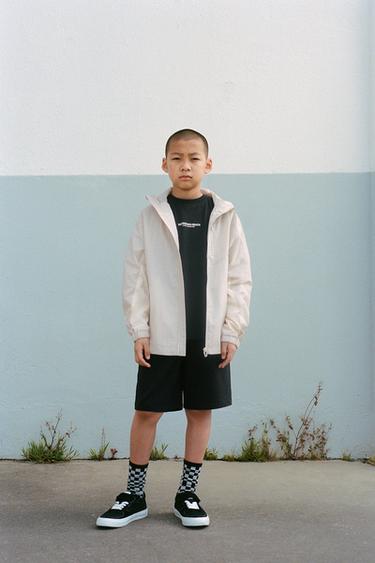 Zara T-SHIRT AND BERMUDA SHORTS TEXT SET - Black