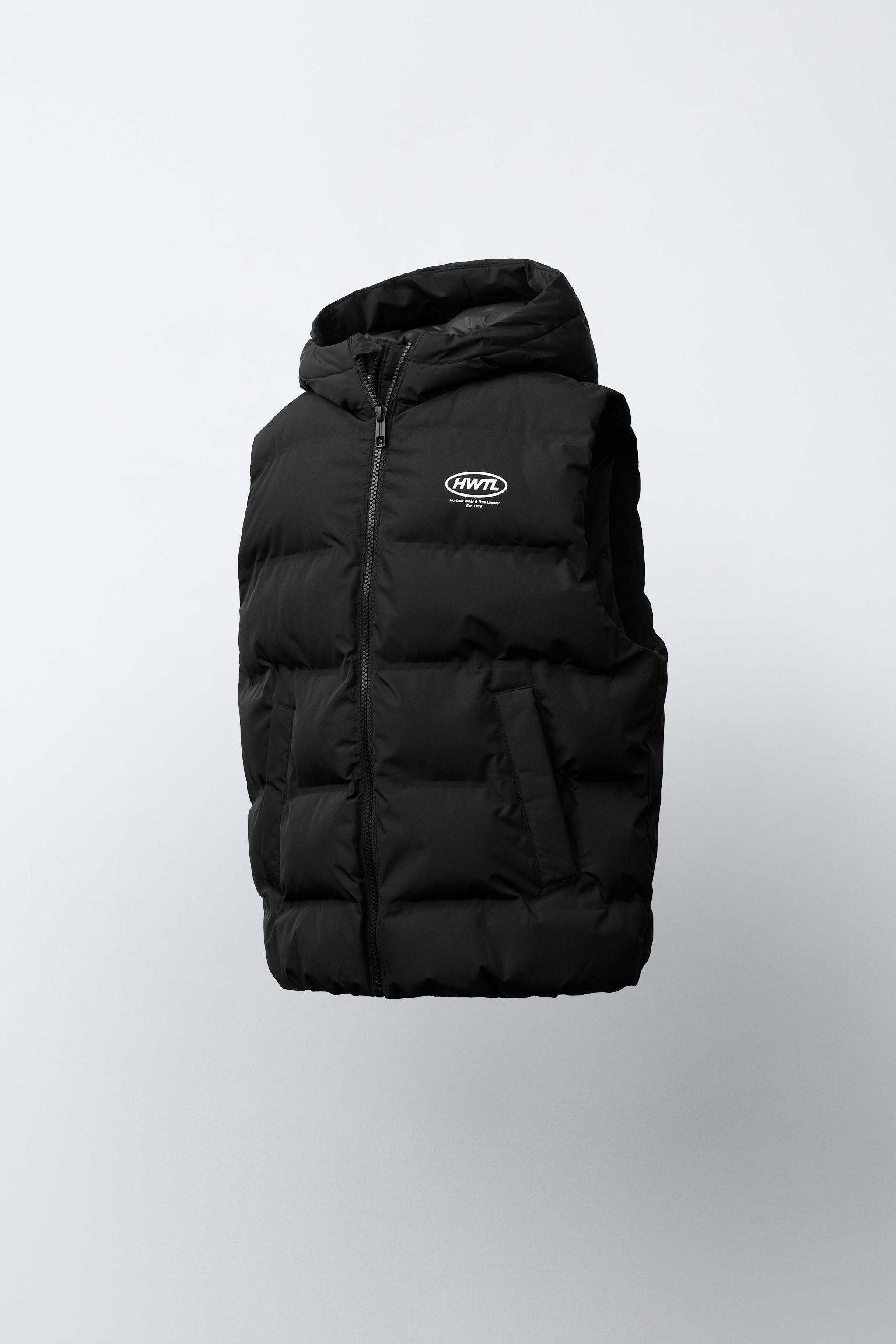撥水加工フード付きベスト - ブラック | ZARA Japan / 日本