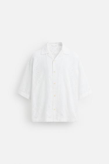 Zara 休閒版提花襯衫 - 裸色