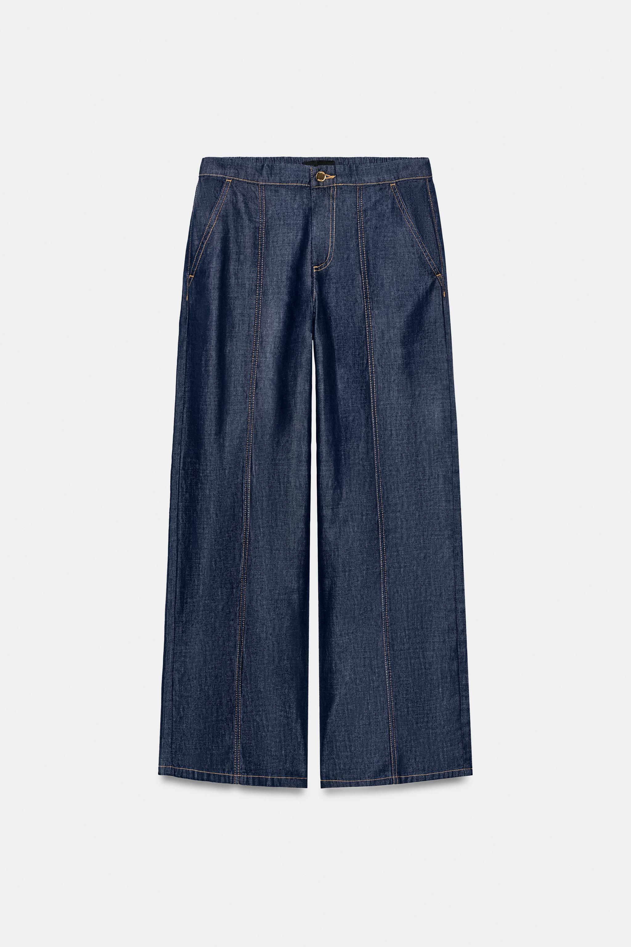 Zara Z1975 Yüksek Bel Jogger Geniş Paça Jean görsel 6