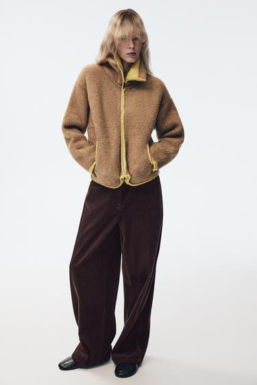 CHAQUETA PUNTO ACABADOS CONTRASTE - Beige de Zara - Imagen 0