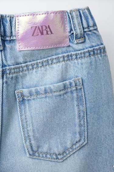 RIPPED WIDE-LEG JEANS - Light blue by Zara - Image 3