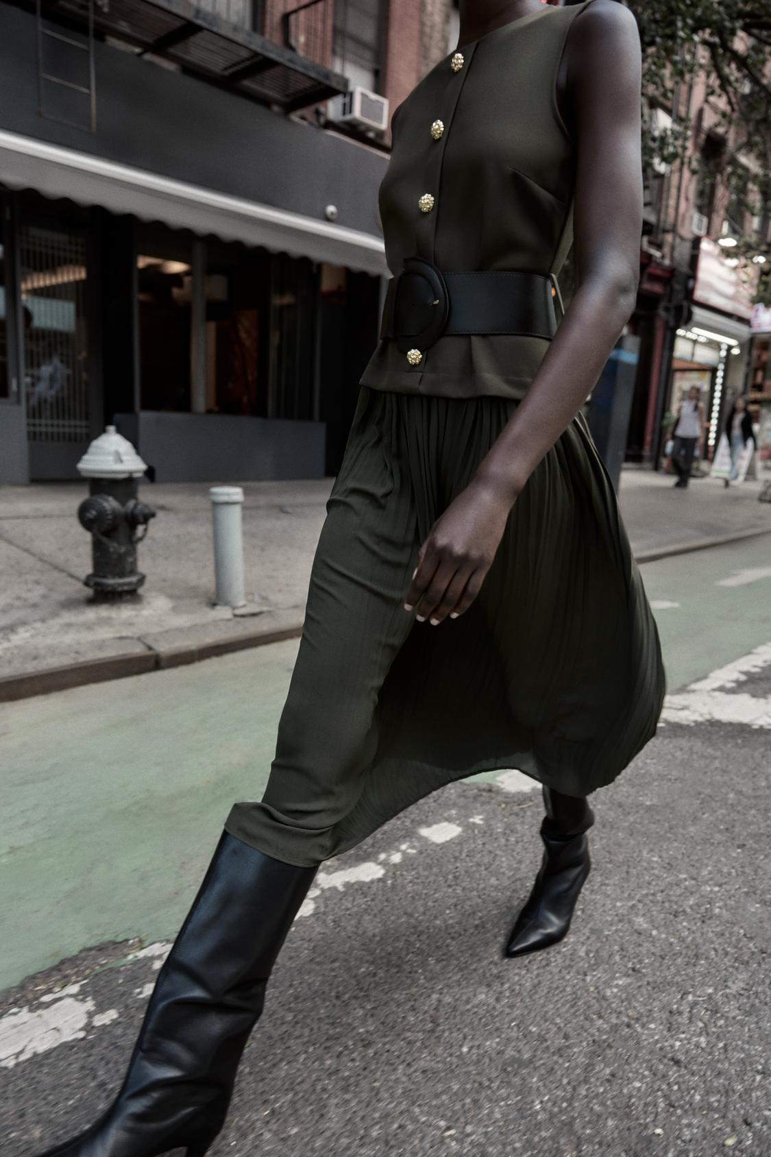 BELTED MIDI DRESS