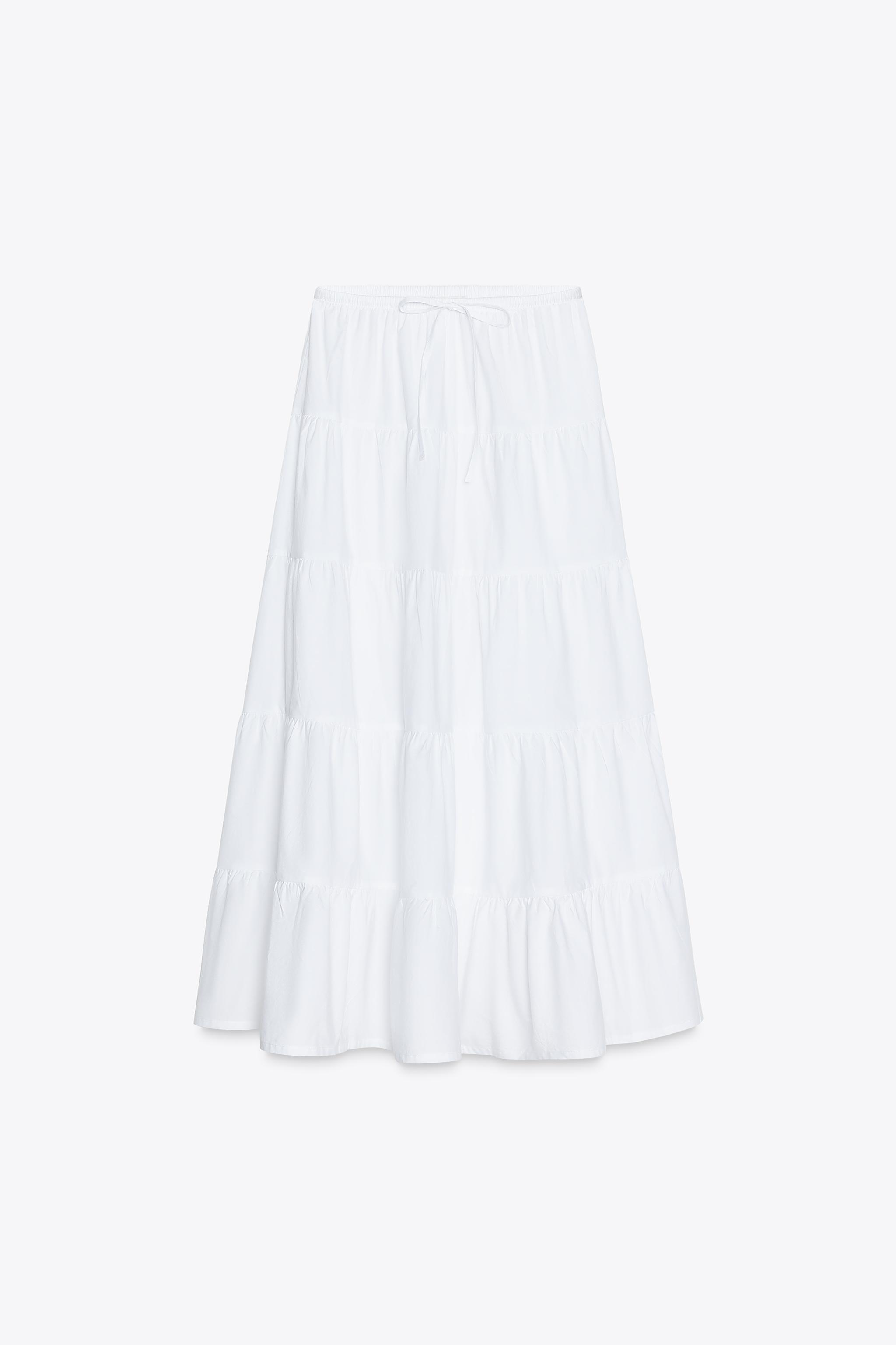 TIERED MAXI SKIRT - Oyster-white | ZARA United States