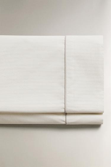 STRIPED FLAT SHEET - Blue grey by Zara