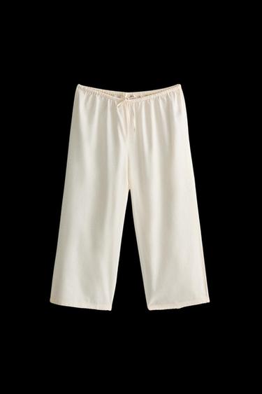 LACE AND COTTON TROUSERS - Pink by Zara - Image 0