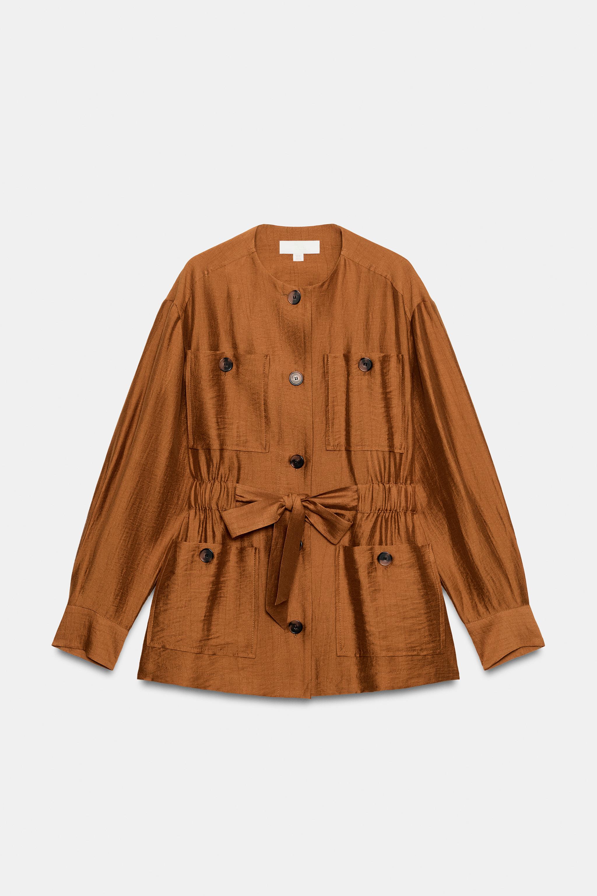 BELTED LINEN SAFARI JACKET