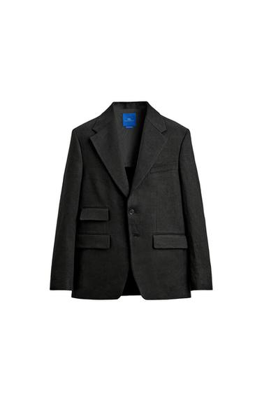 VESTE DE COSTUME TWILL 100% LIN AARON LEVINE X ZARA - Noir de Zara