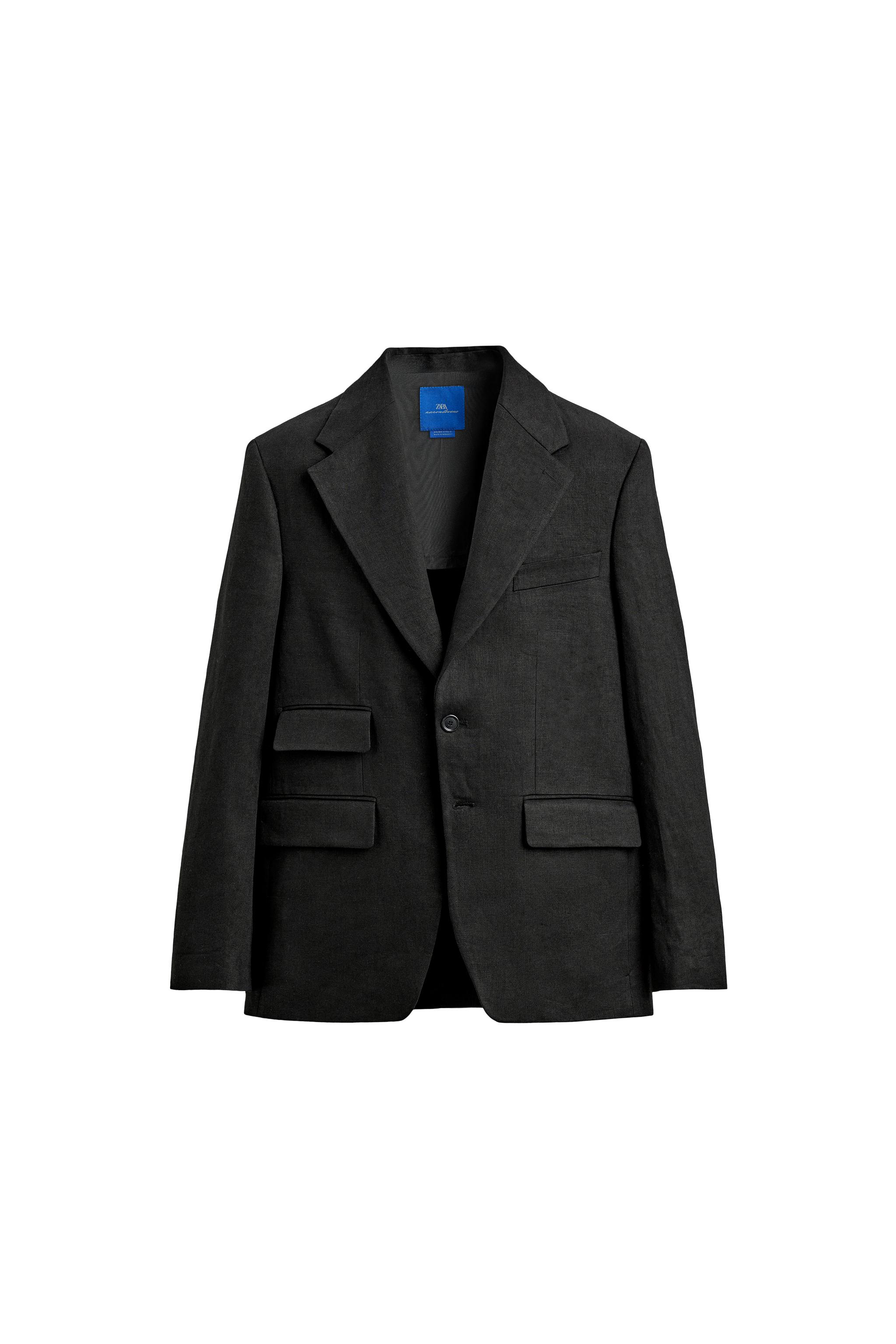 AARON LEVINE X ZARA 100% LINEN TWILL SUIT BLAZER