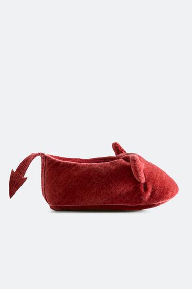 Zara VELVET DEVIL BOOTIES - Red