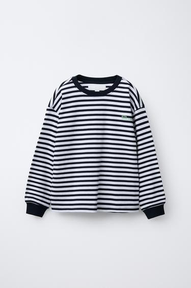 T-SHIRT MOTIF GARIS HEAVYWEIGHT - bergaris dari Zara