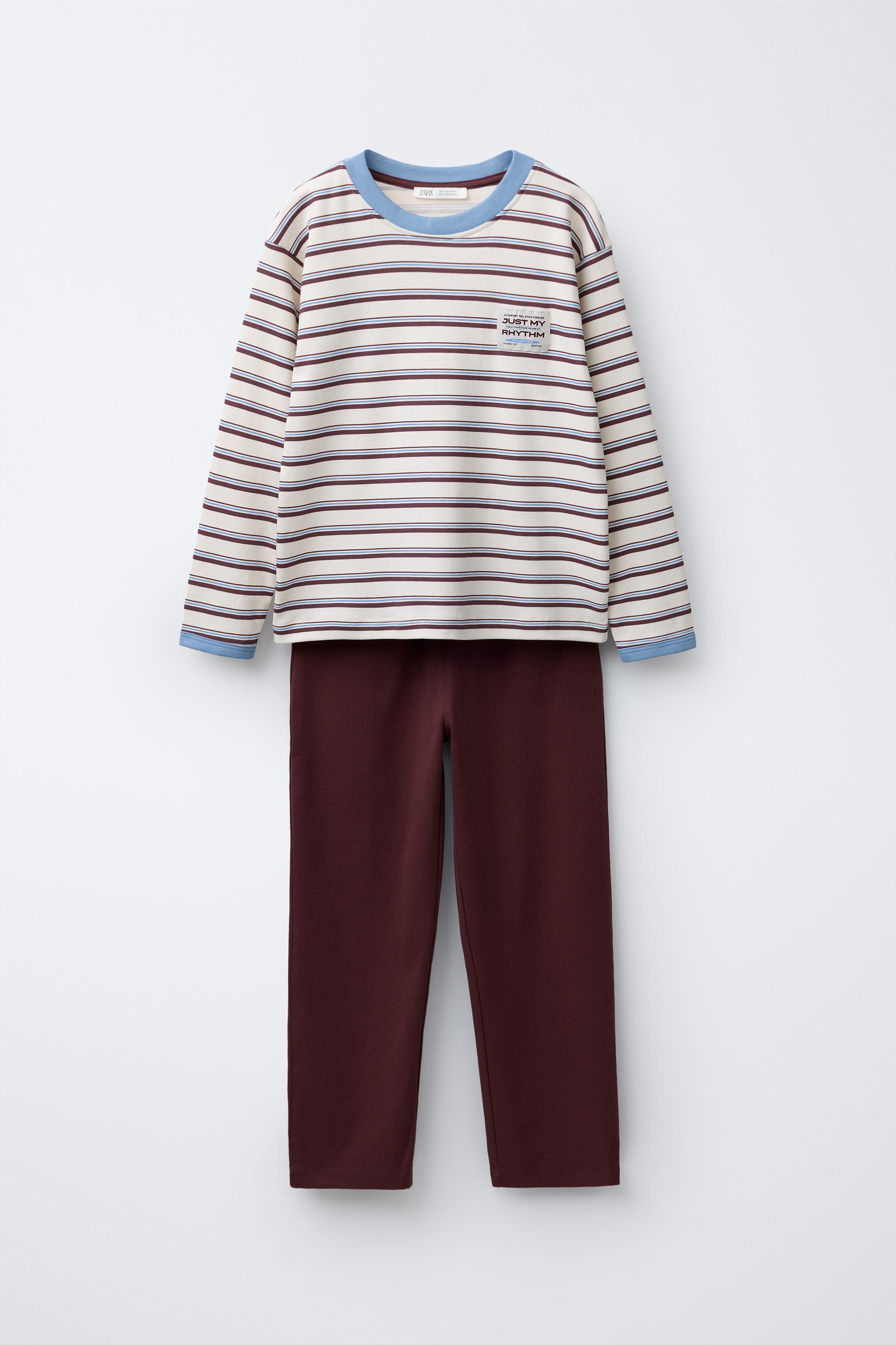 6～14歳/ストライプ柄パジャマ - ダークボルドー | ZARA Japan