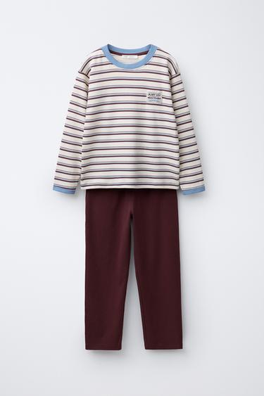 6-14 YEARS/ STRIPED PYJAMAS - Dark burgundy by Zara