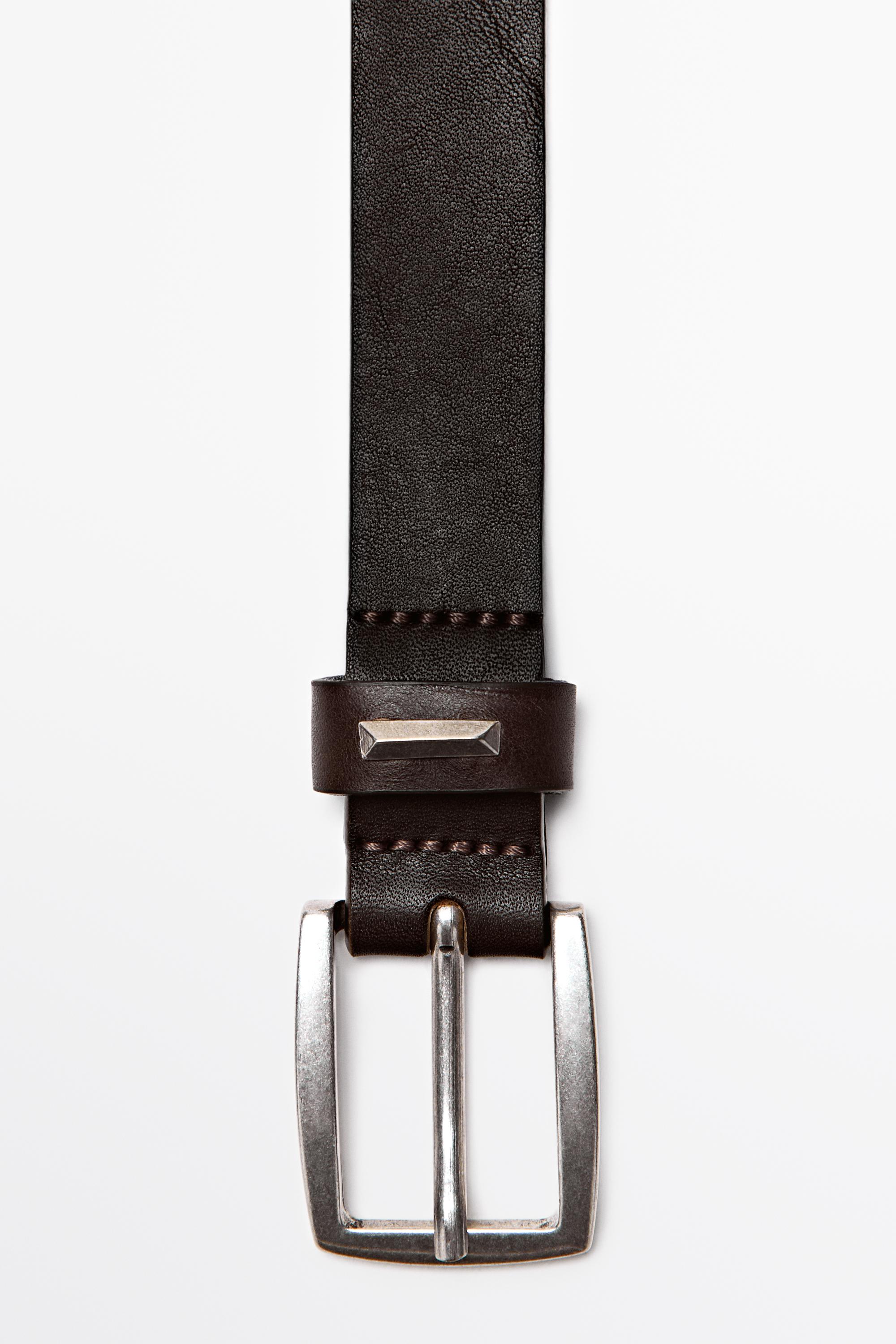 Ceinture boucle rectangulaire cuir nappa