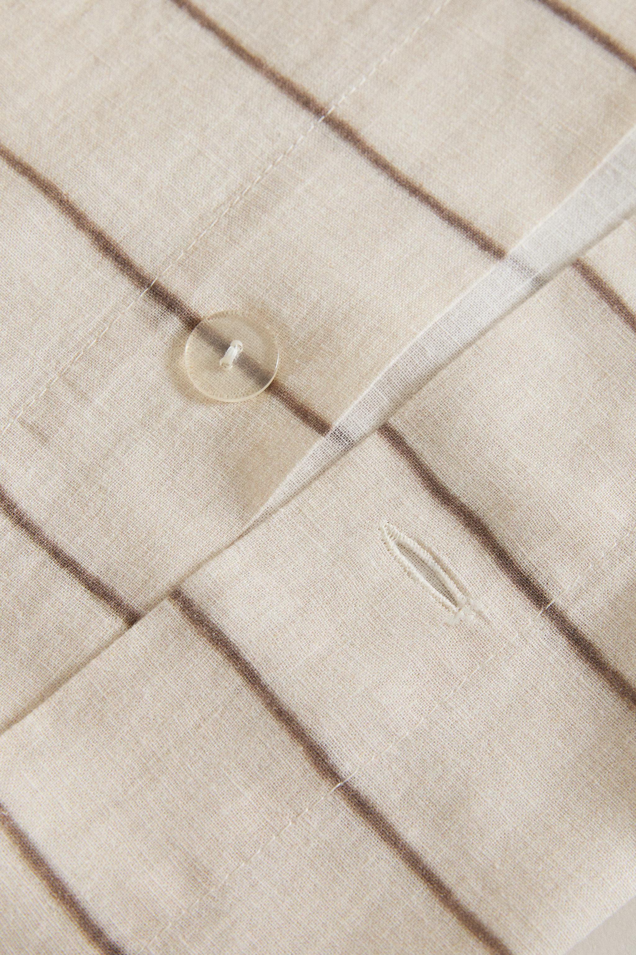 STRIPED COTTON AND LINEN DUVET COVER