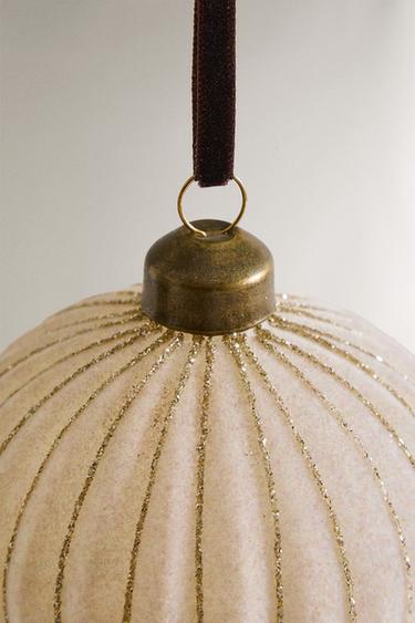 STRIPED CHRISTMAS TREE DECORATION - Sand by Zara - Image 3