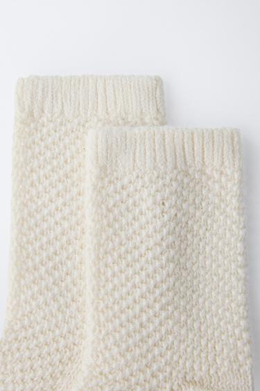 COTTON SILK KNIT SOCKS - Ecru by Zara - Image 1