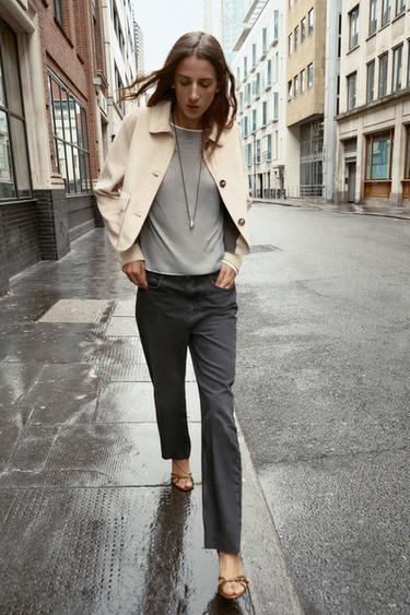 JEANS Z.02 STRAIGHT ANKLE MIT HOHEM BUND - Schwarz von Zara