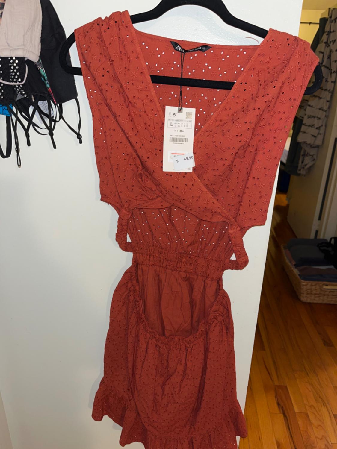 OPENWORK EMBROIDERED DRESS