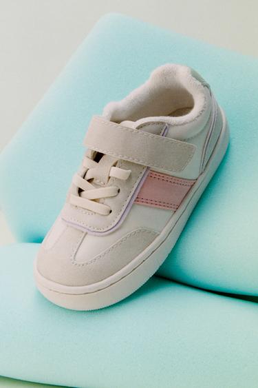 Zara CONTRASTING BAREFOOT SNEAKERS - White