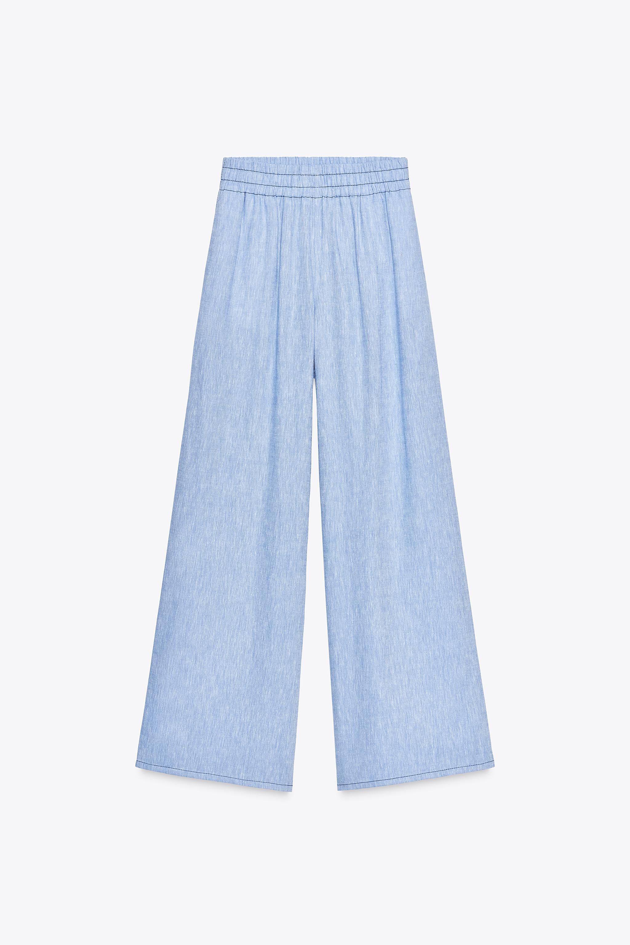 PANTALON LARGE AVEC LIN