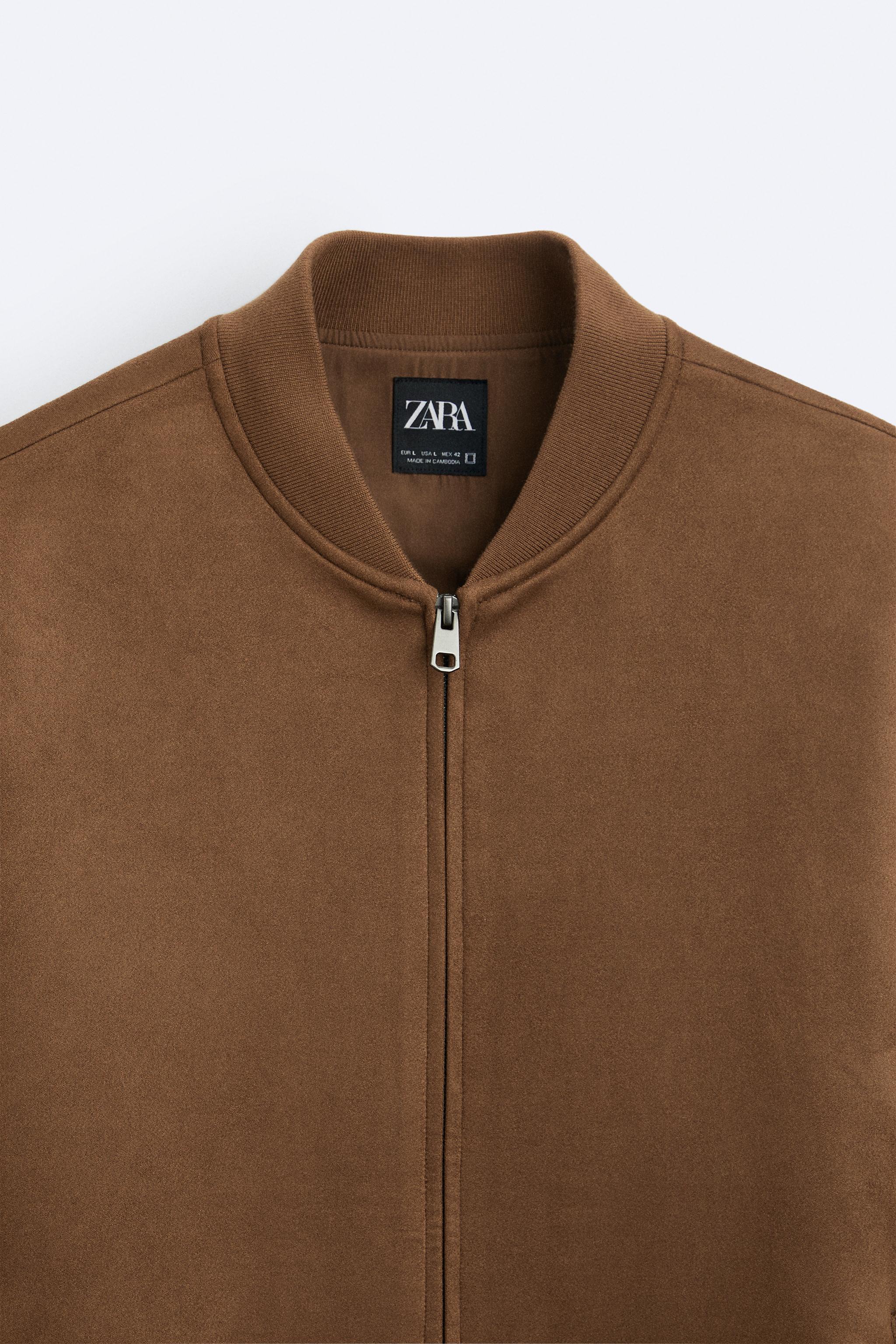 Zara suede 2024 leather jacket