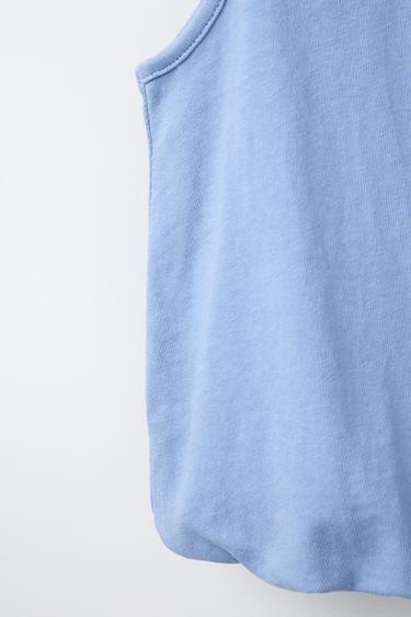 T-SHIRT FLOBO FLEUR BRODÉE - Bleu clair de Zara - Image 3