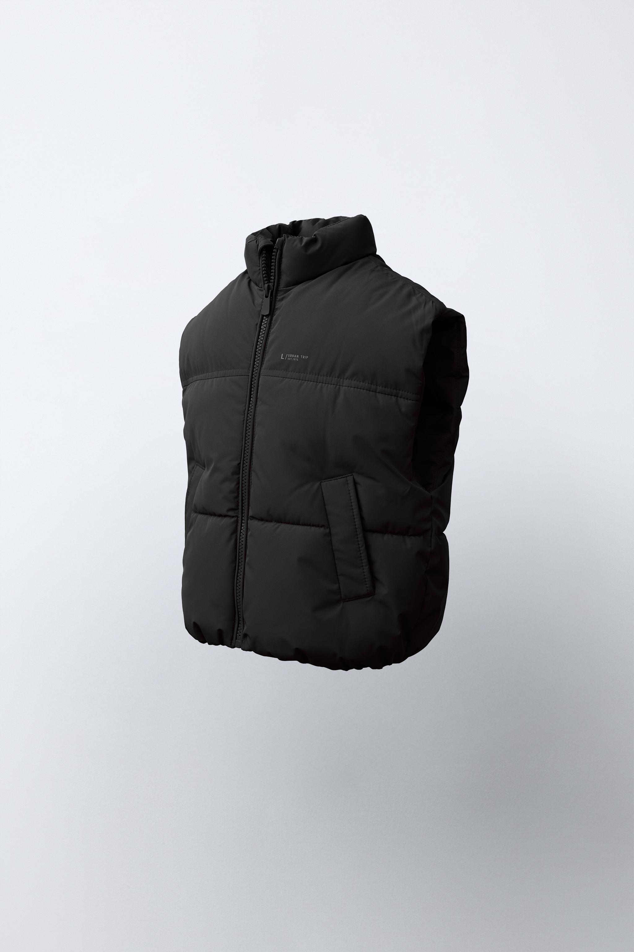 WATER REPELLENT PADDED VEST — Black